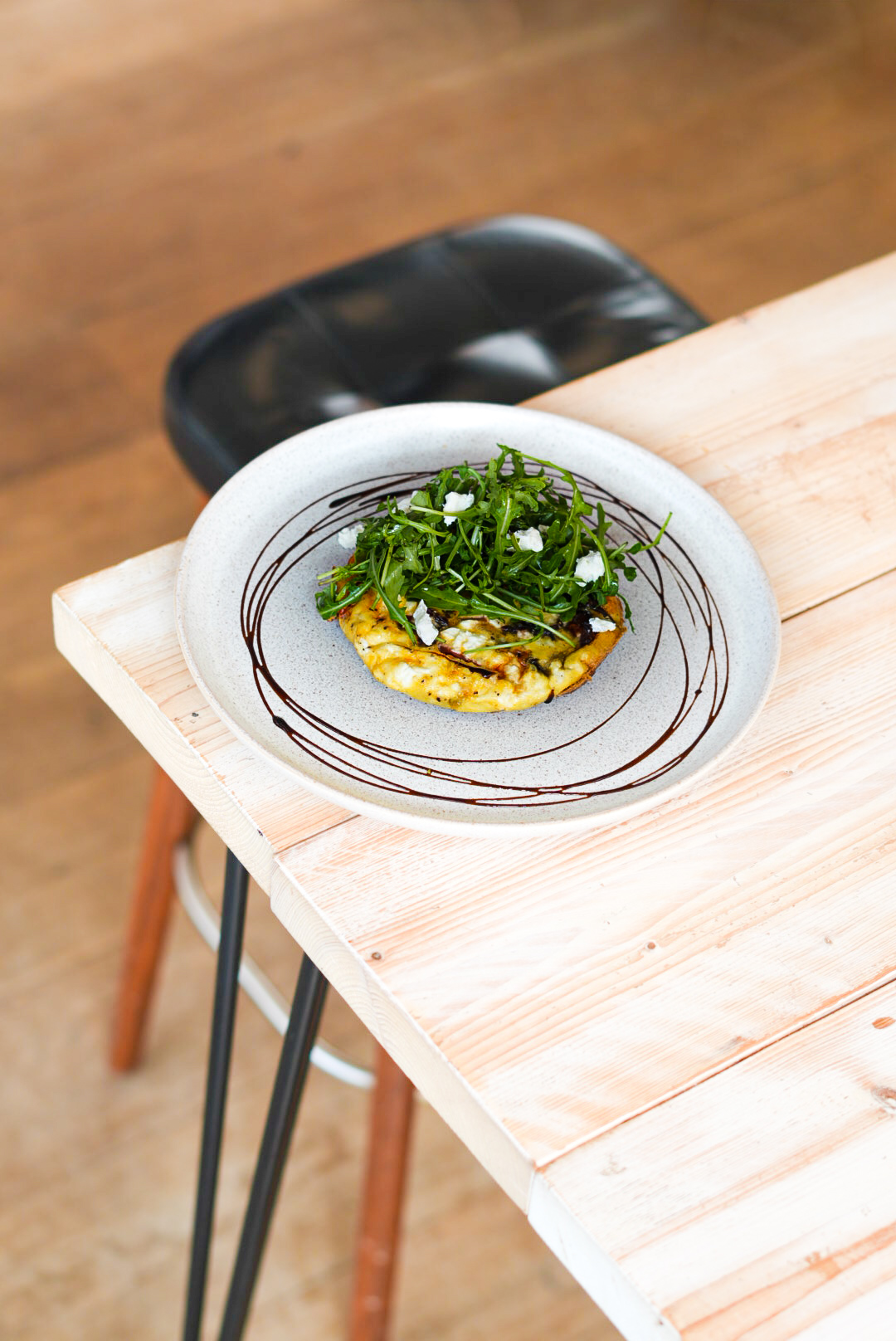 Frittata with rocket overhead