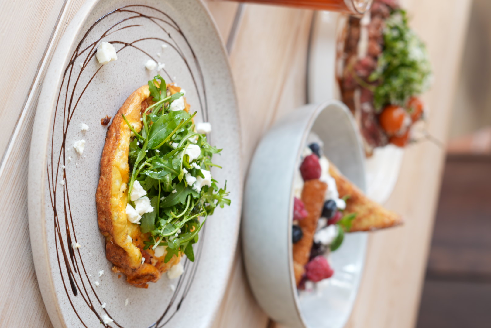 Frittata with rocket and feta