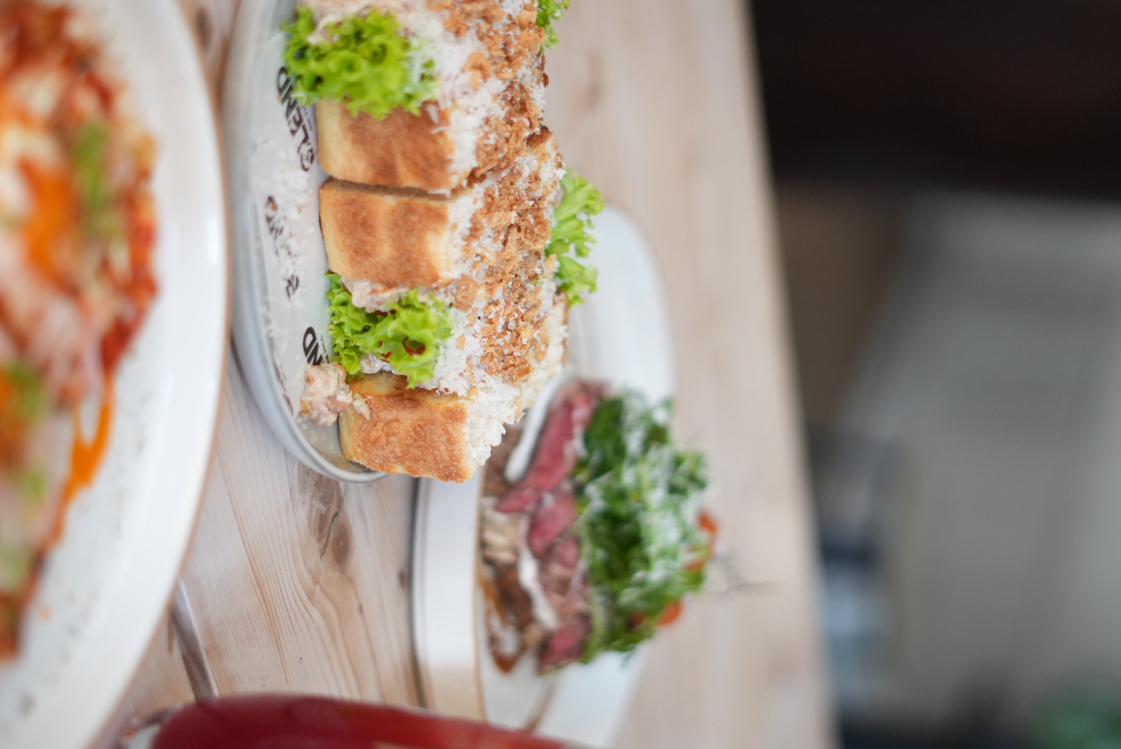 Chicken katsu sandwich on the table