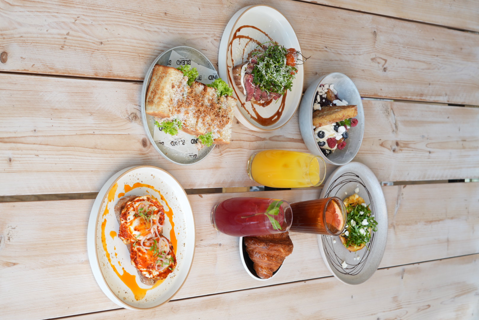 Brunch spread on the long table