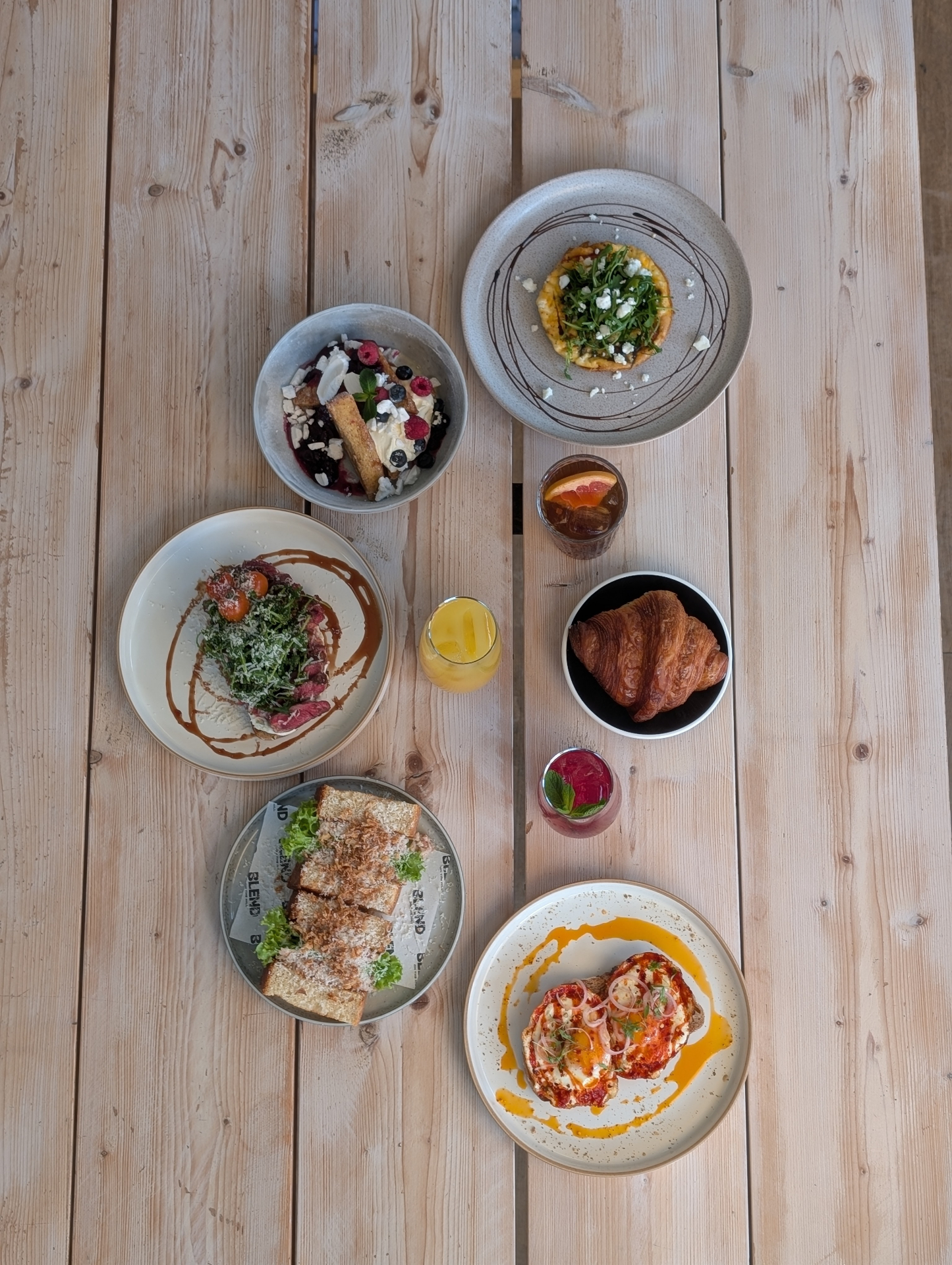 Overhead brunch spread variant